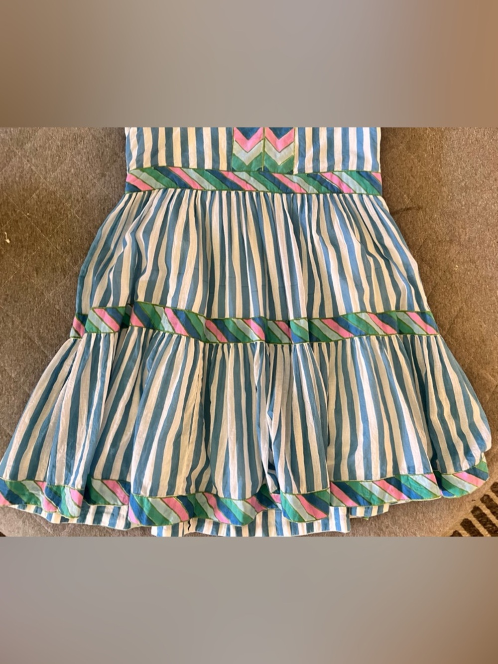 TNUCK Oliphant Small Playa Cotton Striped Mini Dress Excellent Condition - Picture 5 of 12